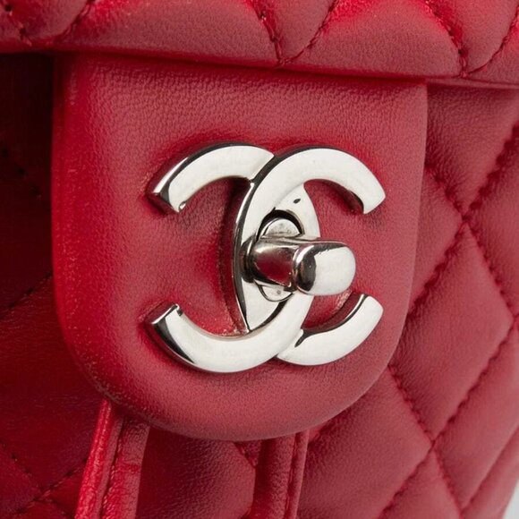 Chanel Red Quilted Lambskin Leather Small Urban Spirit Backpack Bag - Picture 4 of 11